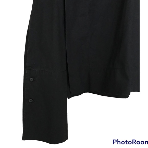 OAK + FORT Black Boxy Fit Shirt With High Side Slits - Picture 5 of 13